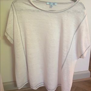 White with grey stitching top; never worn